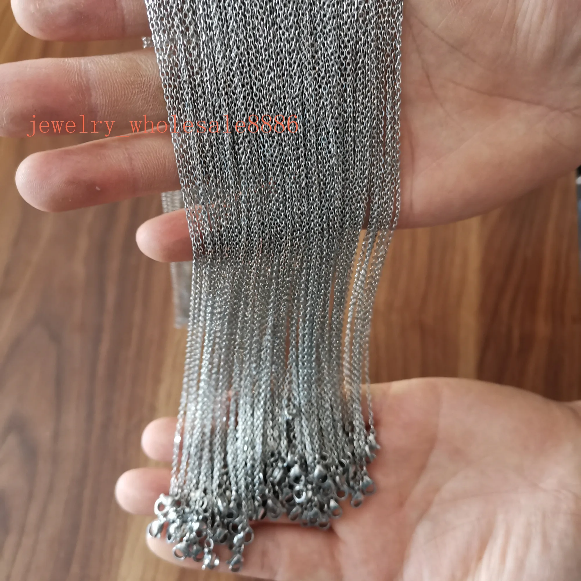 

100pcs/bag stainless steel strong jonit oval link chain necklace 1.5mm/2mm 18'' in bulk