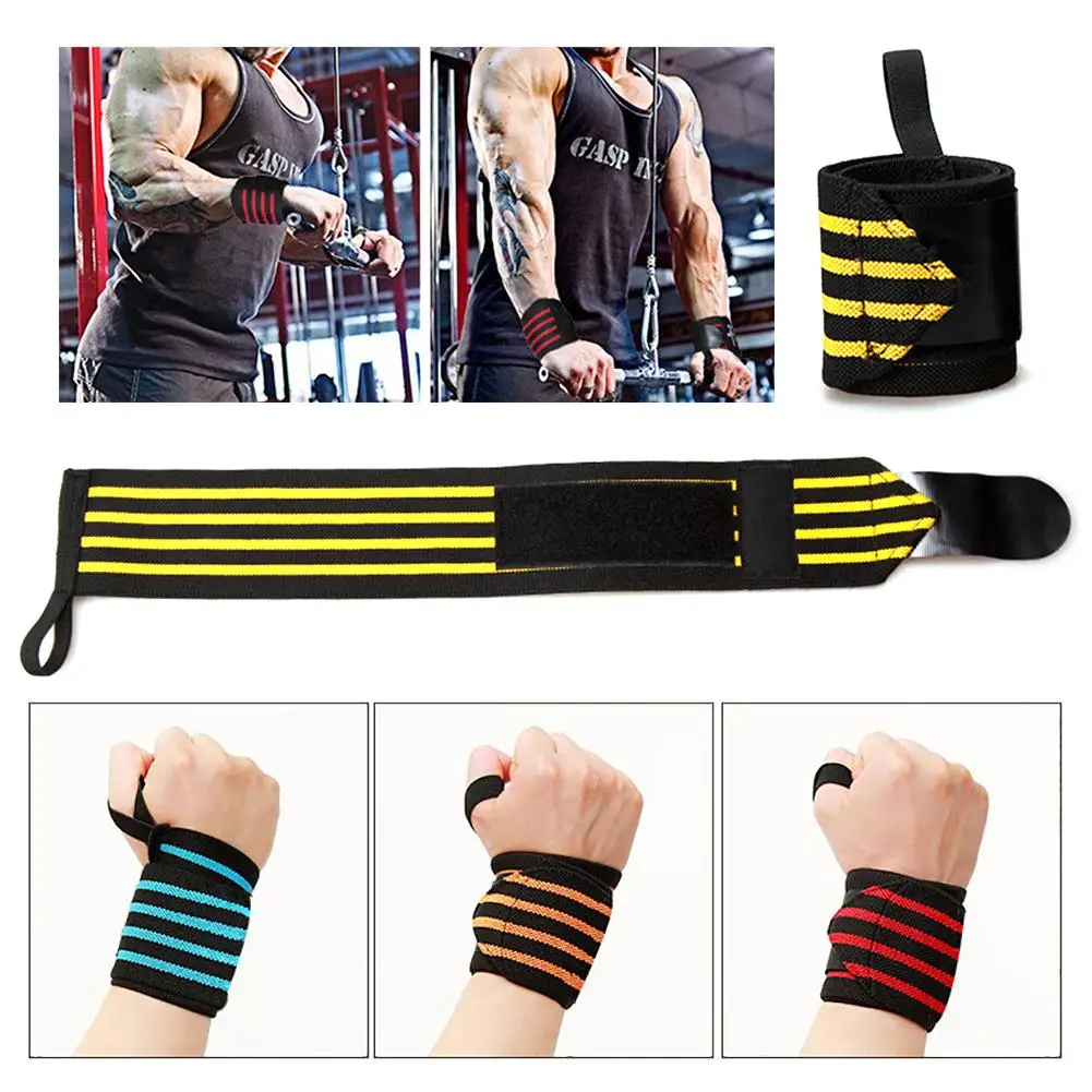 Weight Lifting Wristband Elastic Breathable Wrist Wraps Bandage Gym Fitness Weightlifting Powerlifting Wrist Brace Support Strap