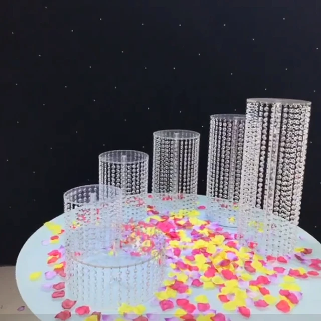 

6pcs/set)Acrylic cake stand dessert stand cupcake stand Crystal Acrylic Flower Stand Wedding Decoration 1815