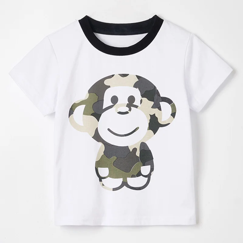 

Baby Boys Clothes Summer 100% Knitted Cotton Monkey t-shirts Short Sleeve Children Kids t shirt Bebe Boys Infant Casual Tee Tops