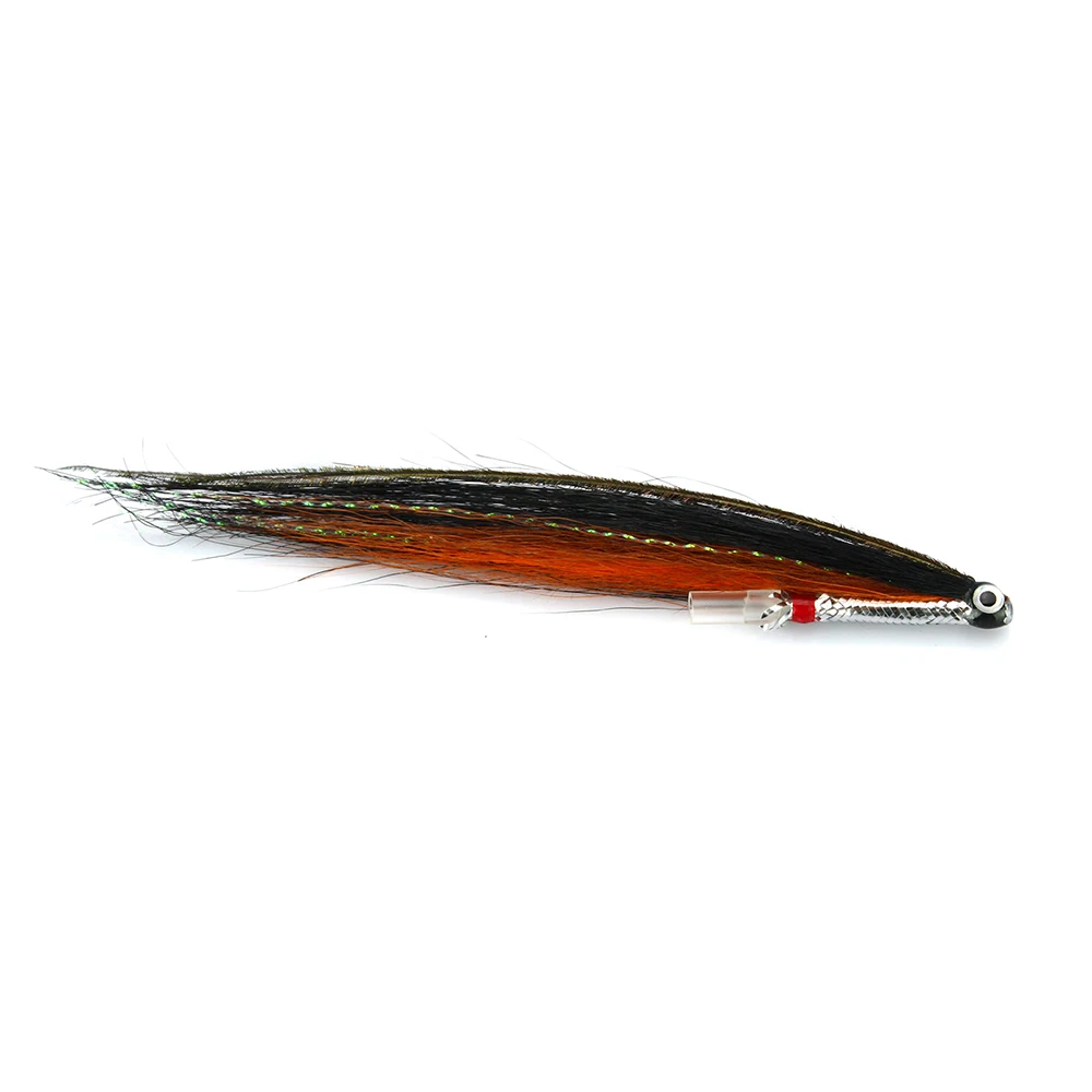 Elver Sunray Black Orange Salmon Fly Sea Trout Flies Plastic Tubes  (8-pack)