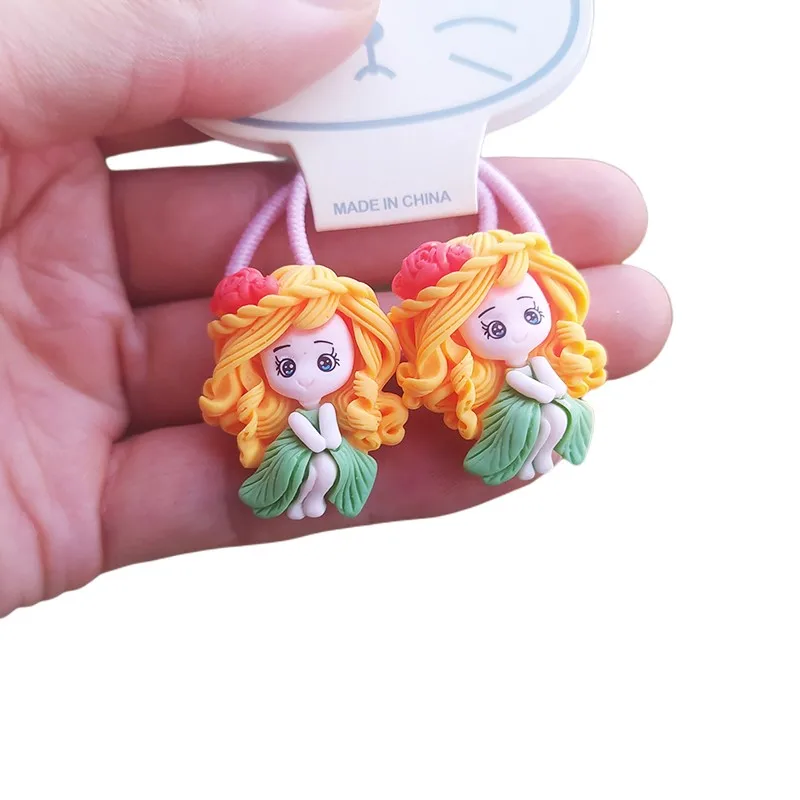 2PCS Cartoon Cute Princess Kids Elastic Hair Bands Children Hair Ties Girls Hair Accessories Baby Headdress