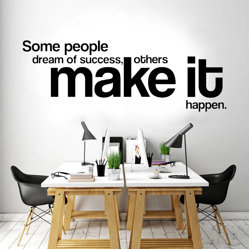 Some People Dream of Success Quotes Wall Sticker Vinyl Interior Office Decor Decals Office Room Removable Wallpaper Murals S435