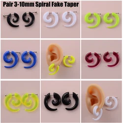 2Pcs 3-10mm Acrylic Fake Sprial Taper Earlobe Gauge Earrings Cheater Expander Ear Stretchers Piercing Body Jewelry