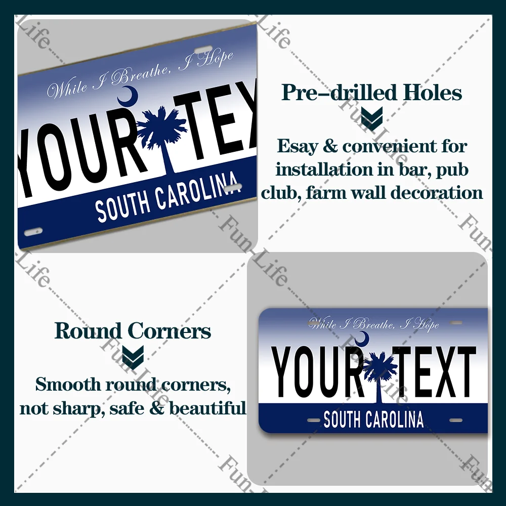 Your Text Custom Plate Poster Vintage Home Decor Retro Metal Tin Signs Pub Car Garage Wall Art Home Decor  15x30cm