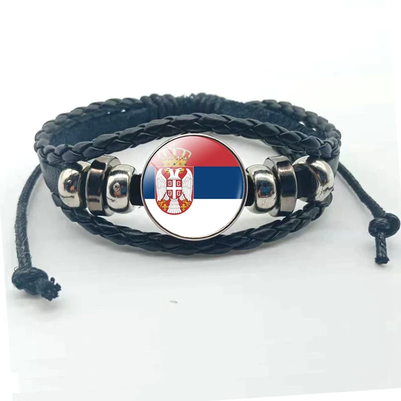 Flag Glass Bracelet Spain Italy Portugal Greece Romania Andorra Flag Picture Glass Round Bracelet Gift
