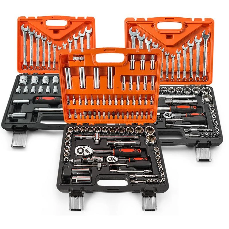 

53Pcs Car Socket Repair Tool Tire Removal Kit Multi-Function Wrench Spark Plug Socket Car Toolbox