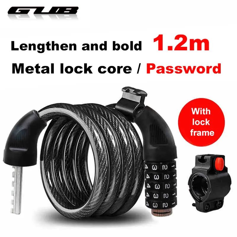 

GUB Bicycle Lock Lengthened And Bold 1.2m Five-digit Code Lock Mountain Bike Strip Wire Cycling Password Ring Lock