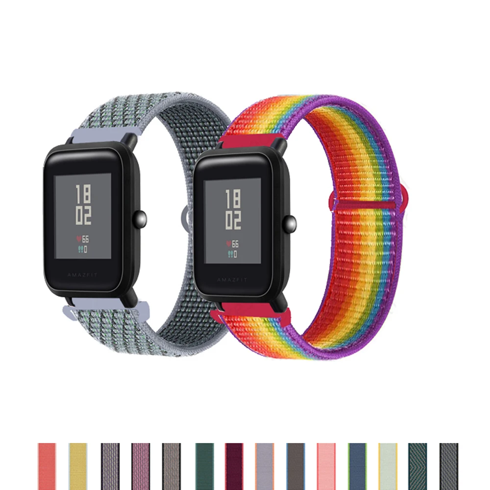 Sport Nylon Loop Wrist Band Strap for Huami Amazfit Bip Lite S U Smart Watch 20mm 22mm Watch band for Amazfit GTS 2 2e mini