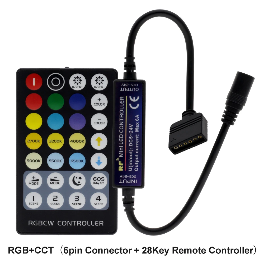 New Arrival LED Strip RF Remote Controller for Single Color / Double White / RGB / RGBW / RGB+CCT LED Strip Control.