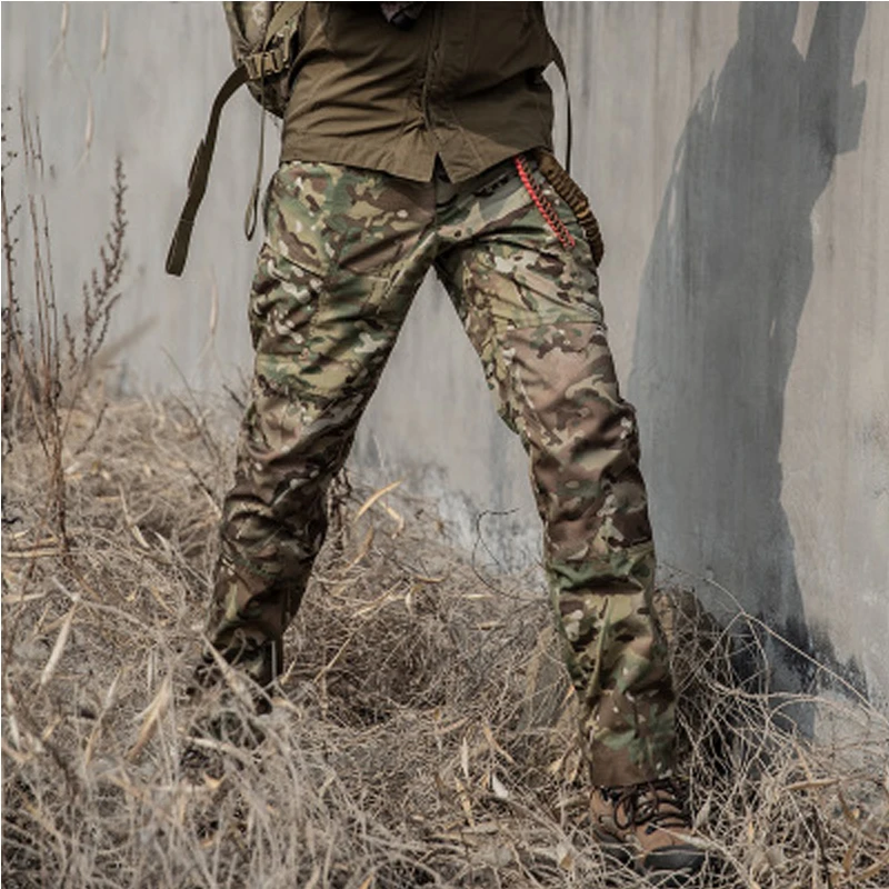 IX6 Camouflage Tactical Pants Men Loose Military Style Army Cargo Trousers Male Outdoor Casual Waterproof Mens Pants Clothing