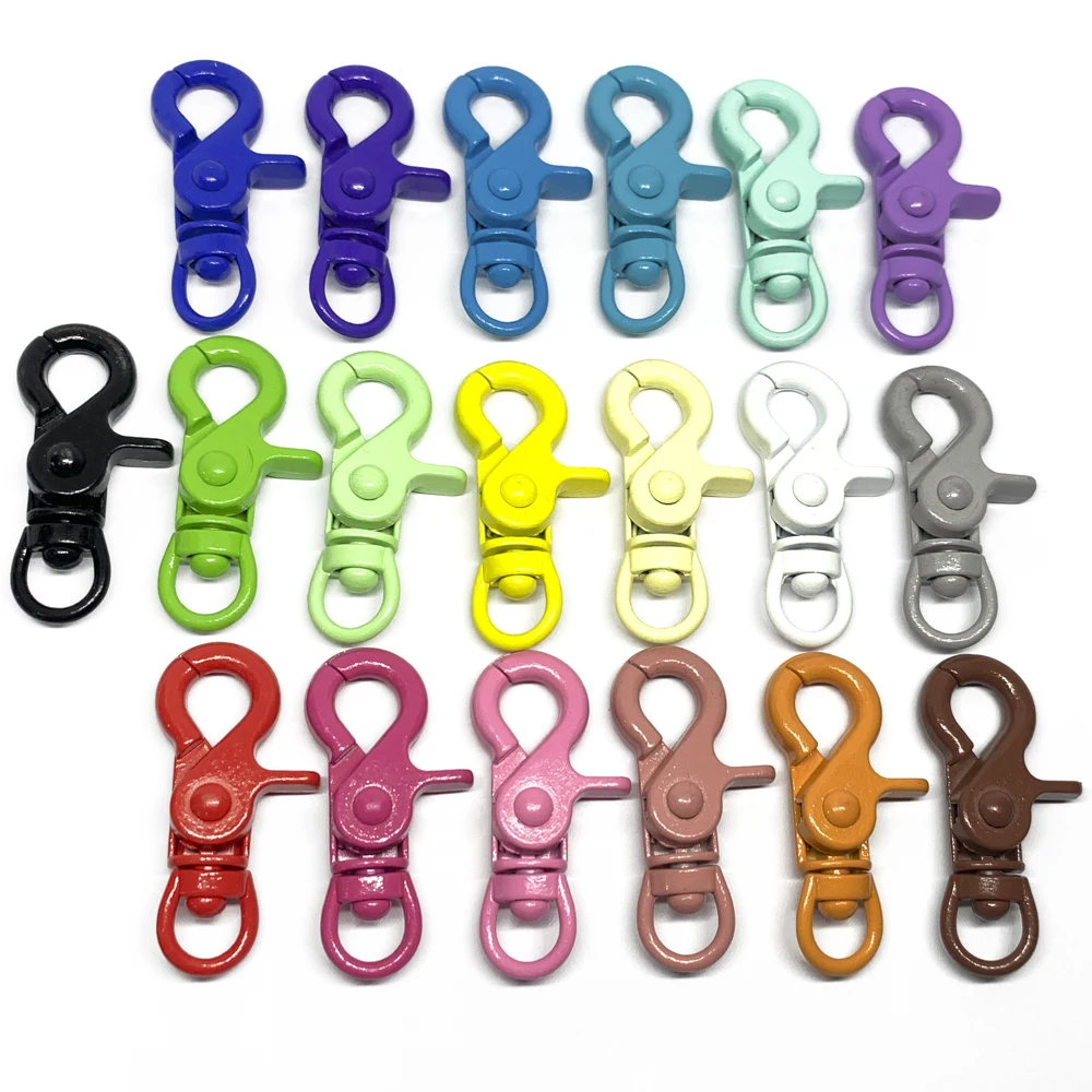 19 Colors 10pc/lot Keychains Lobster Clasps Hooks Key Chain Key Rings for DIY Trinkets Pom Pom Keychain Jewelry Findings