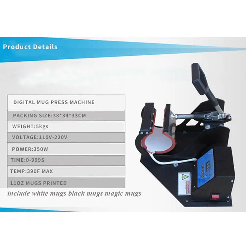 Fastshipping Portable Mug Heat Press Machine Cup Sublimation Machine stampante termica per tazze coniche da 6 once 9 once 11 once