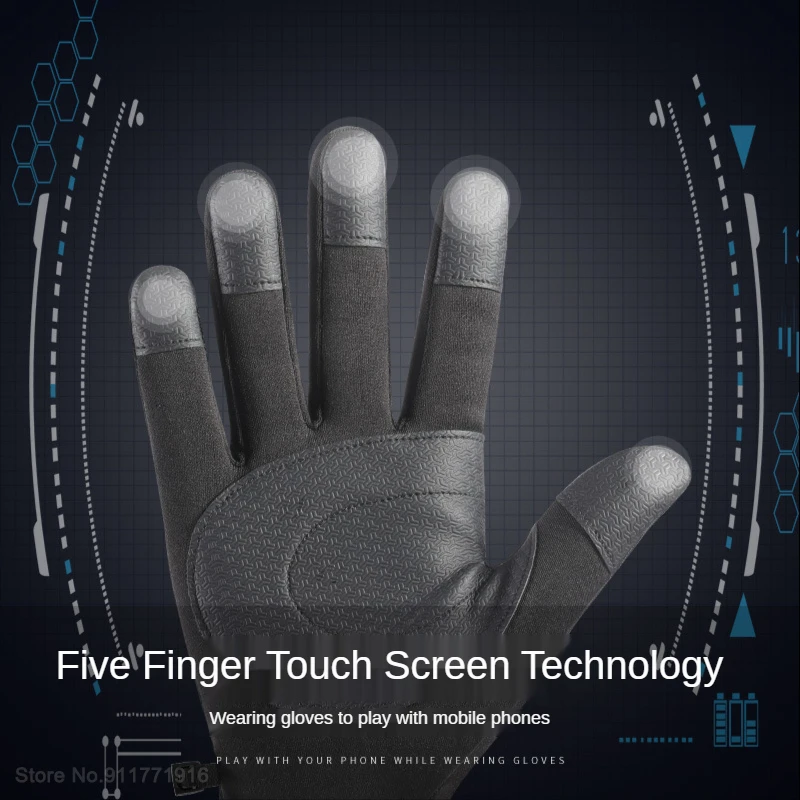 Xiaomi zimowe rękawiczki jeździeckie męskie ciepłe odkryte rękawiczki sportowe wiatroszczelne wodoodporne Plus aksamitne rękawiczki rowerowe dotykowe rękawice do ekranu