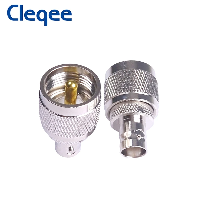 Cleqee 1 قطعة BNC أنثى إلى UHF PL259 ذكر RF موصل هوائي محول النحاس