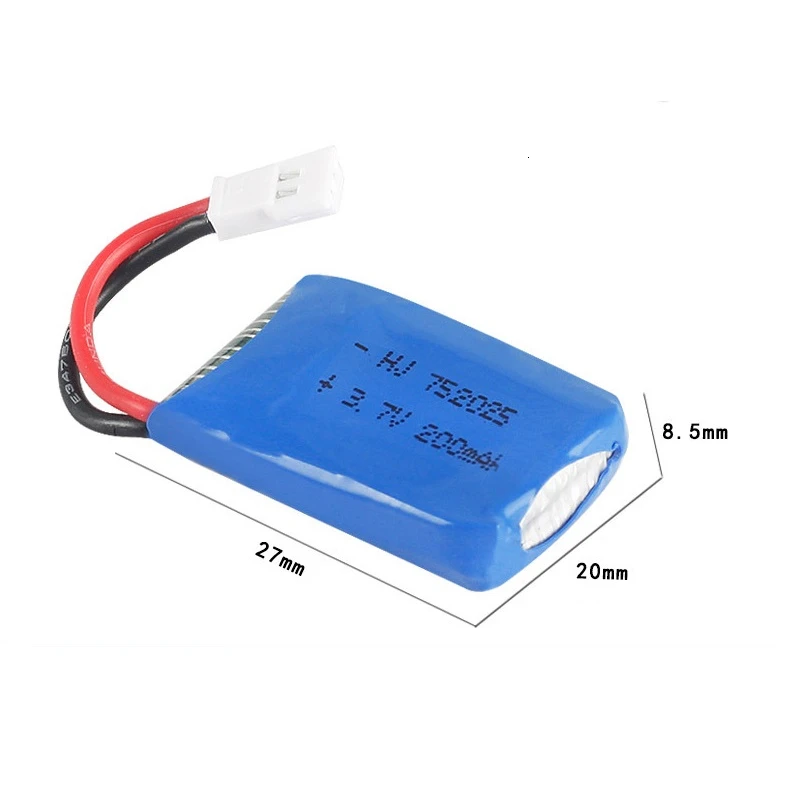 Lipoバッテリー3.7v 200mah,syma x4 x11 x13 rc用ドローン,クワッドコプター部品用5 in1充電器752025