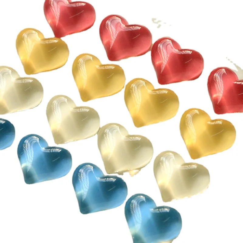 10PCS South Korea's Transparent Candy Fat Peach Heart Patch Diy Resin Accessories Earrings Hair Accessories Mobile Phone Case