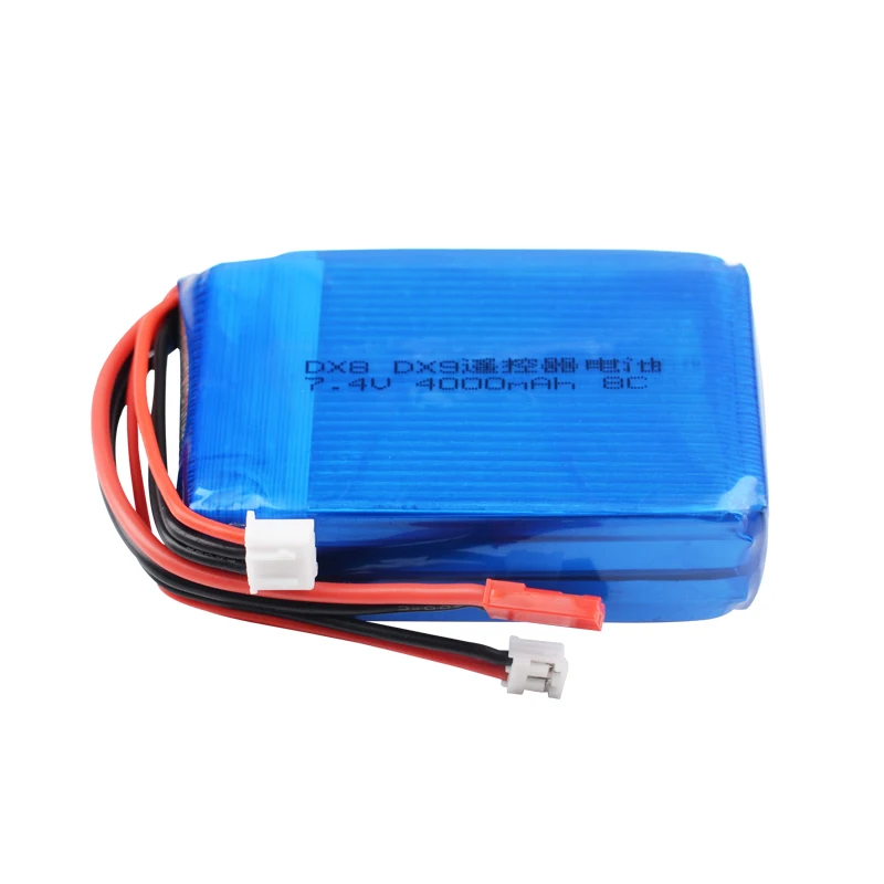 RC 7.4V 4000mAh 8C Trasmettitore Lipo Batteria JST spina per Spektrum DX9 DX8 DX7 DX6E Trasmettitore del telecomando Batteria