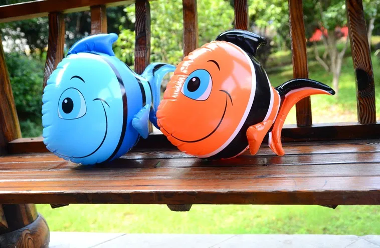Hewan Tiup Ikan Badut Anak-anak Ikan Badut Dekoratif Tiup Bentuk Hewan Laut Mainan Air Mandi Mainan Taman Kanak-kanak