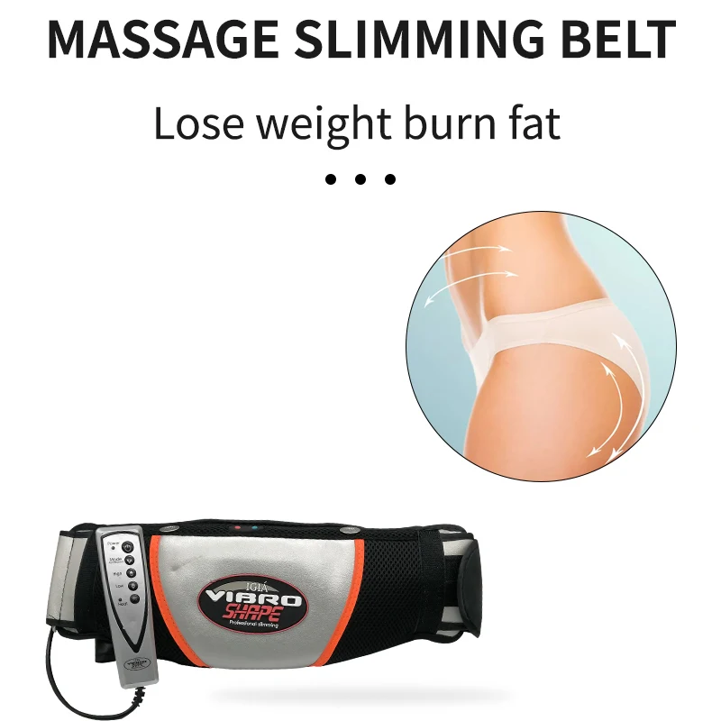 Electric Vibrating Massager Waist Trimmer Slimming Heating Belt Fat Burning Weight Loss for Belly Abdomen Leg Massage