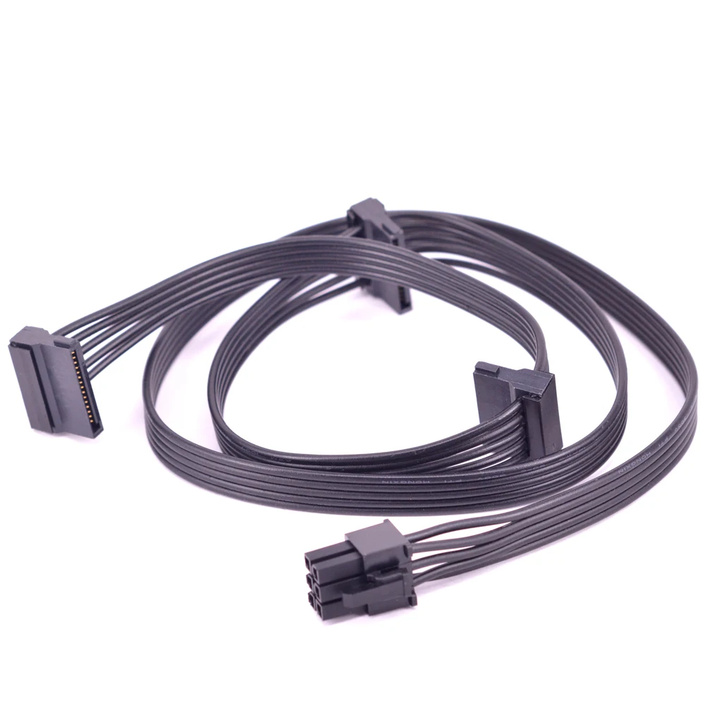 For CORSAIR HXi Series HX1200i HX1000i HX850i HX750i Modular PSU GPU PCI express 6Pin Male 1 to 3 SATA SSD Power Supply Cable