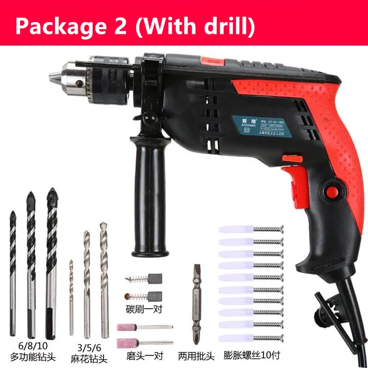 220V 1200W Speed Adjustable 13mm AC Impact Drill Electric Hammer Electric Drill Power Drill Woodworking Power Tool