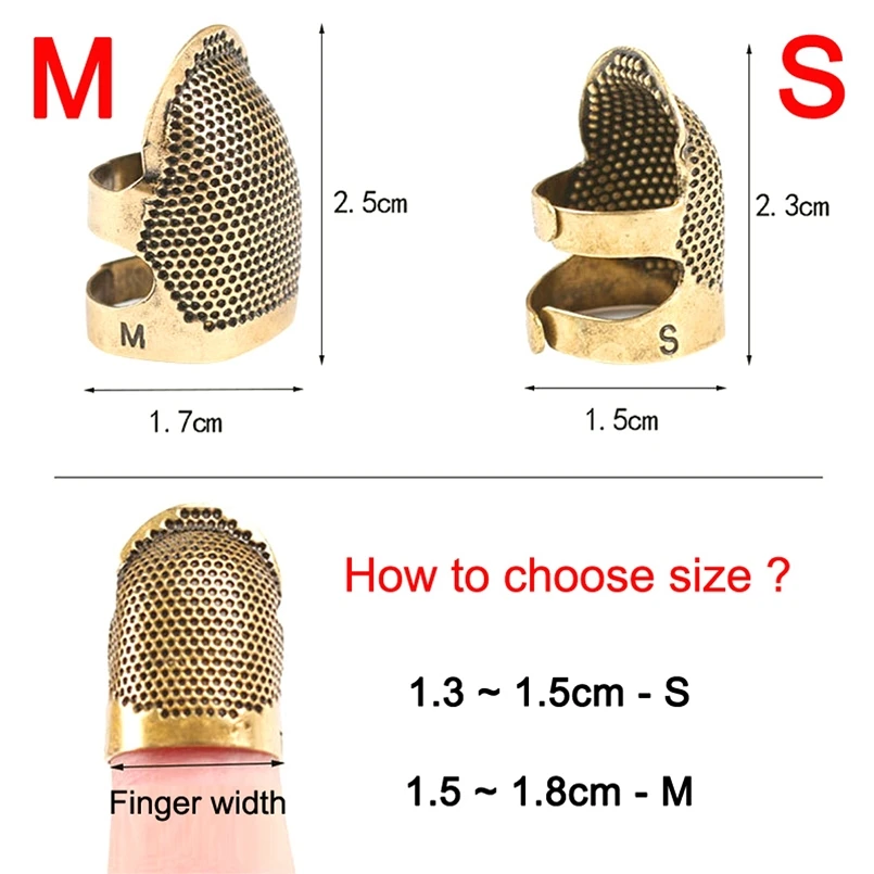 2 Sizes Finger Protector Thimble for Embroidery Kit Sewing Special Retro Thimble DIY Sewing Thimble Sewing Tool Accessories