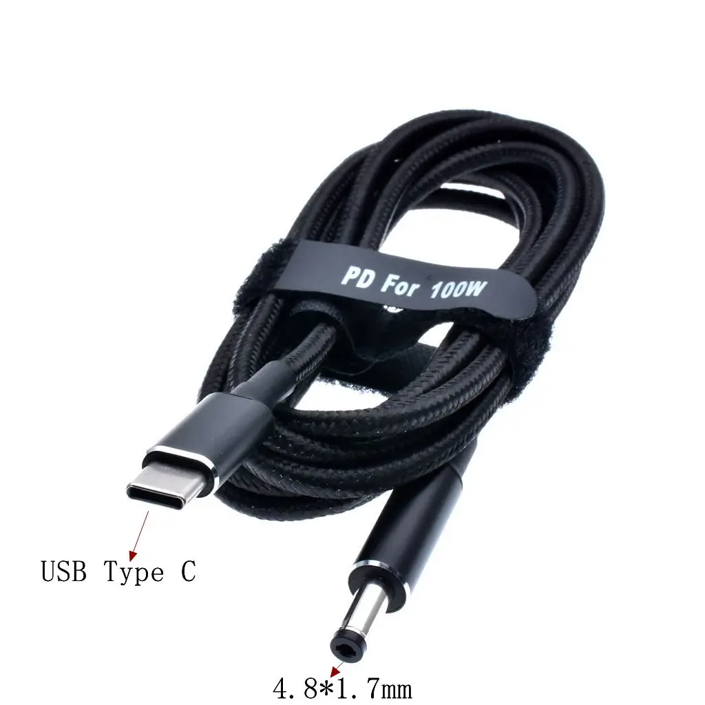 100W USB C Type C PD Power Supply Charger Adapter Fast Charging Cable Cord for Dell Asus Lenovo Notebook Power Supply Cable
