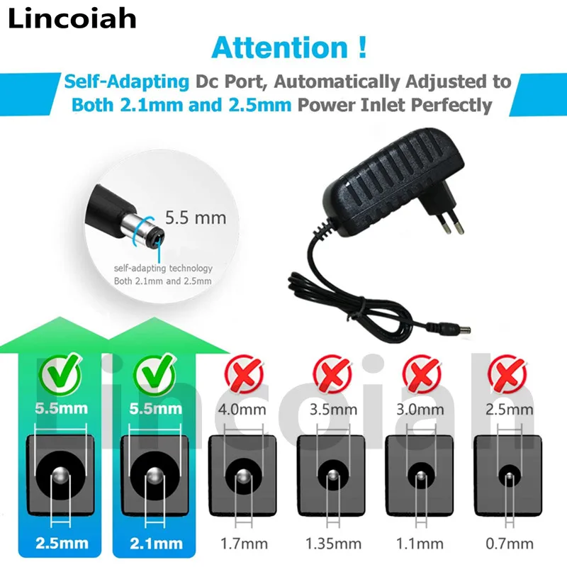 AC/DC Power Supply Adapter LED Light & Monitor EU Plug Charger 100-240V DC 15V 3A for Viltrox VL-200T VL-300T VL-500T