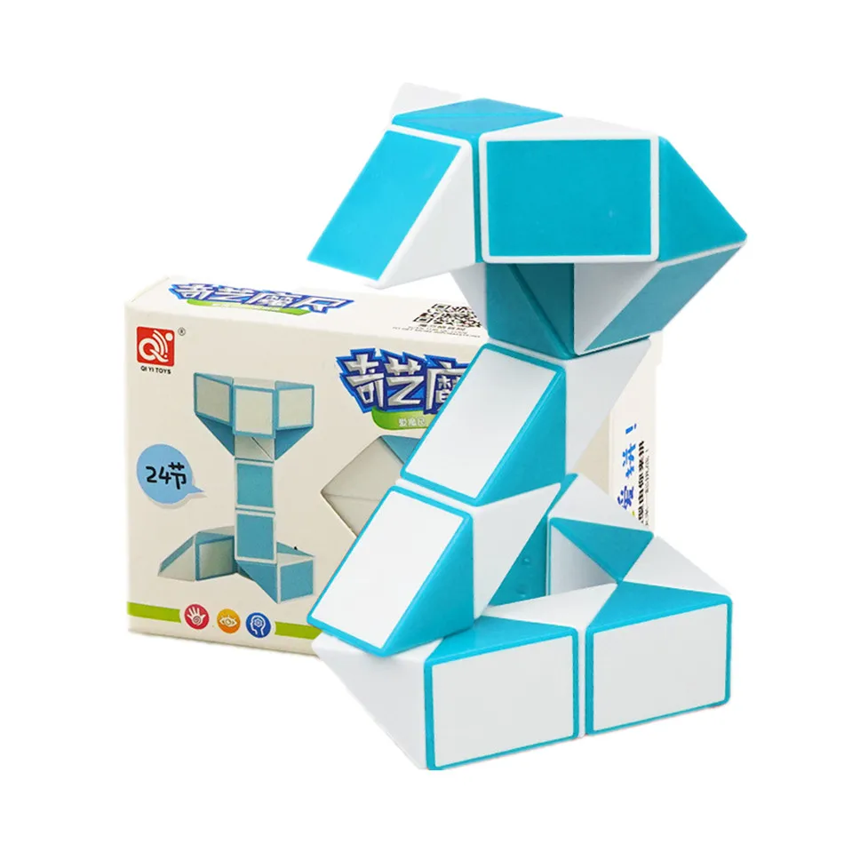 QIYI-Cubos de Serpente de Regra Mágica para Crianças, 24 Segmentos, Cubos Elásticos, Torção Transformável, Brinquedo Popular, Quebra-cabeça Infantil