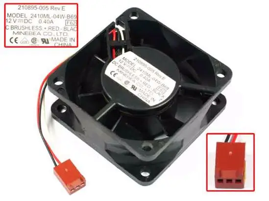 

NMB-MAT 2410ML-04W-B69 F62 DC 12V 0.40A 60x60x25mm 2-Wire Server Cooling Fan