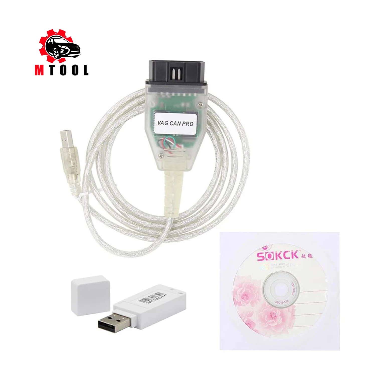 

VAG CAN PRO V5.5.1 With Dongle with FTDI FT245RL Chip VCP OBD2 Diagnostic Interface USB Cable Support Can Bus UDS K Line