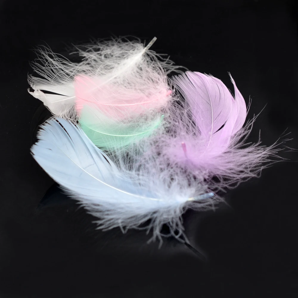 MNFT 100Pcs/Pack Fluffy Feathers for Feather Hooks Pesca Woolly Bugger Flies Hybrid Fly Tying Hackle Feather Hand Selected