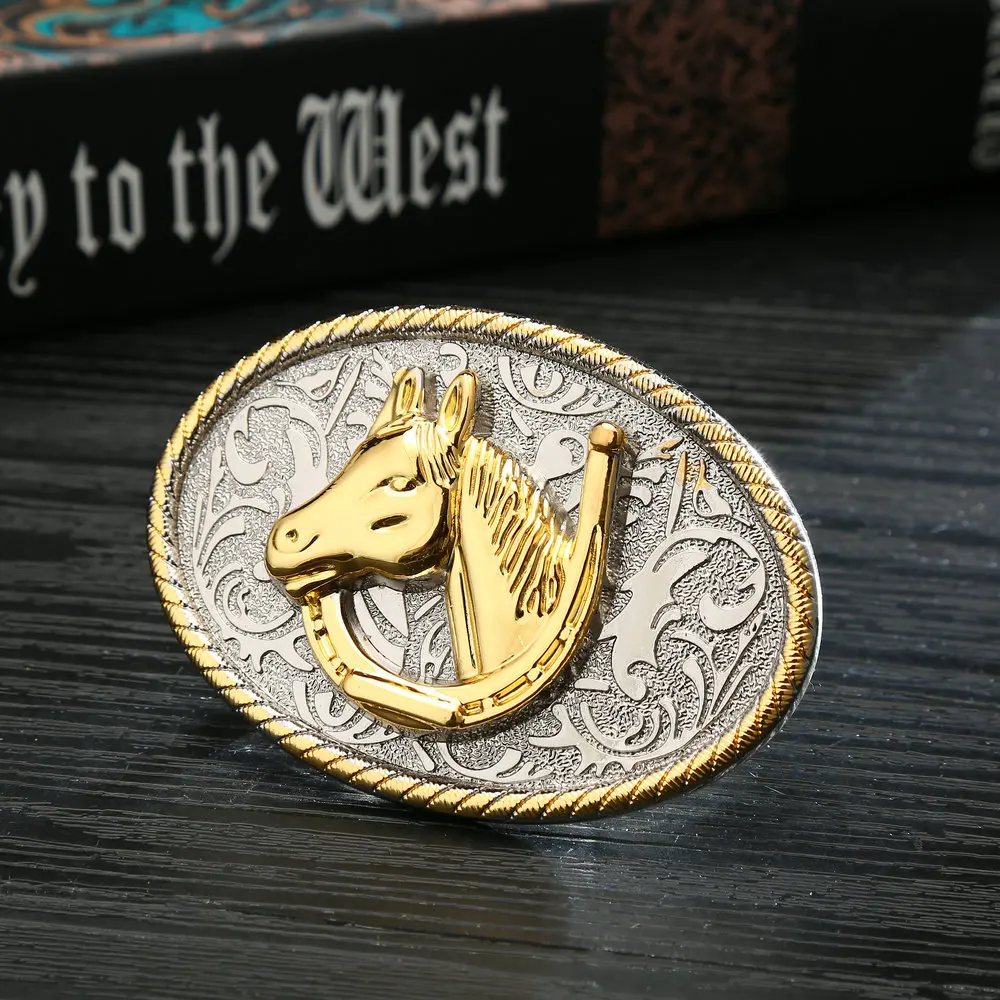 Western cowboy belt buckle horse head classic fashion belt buckles European and American popular men's belt