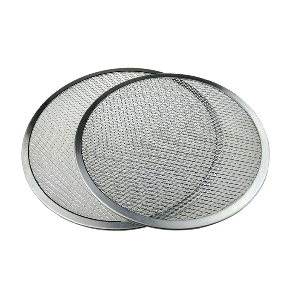 Hot 6/7/8/9/10/11/12/13/16-22 Inch Aluminum Thicken Non-stick Net Round Pizza Mesh Pan Baking Tray Kitchen Tool new