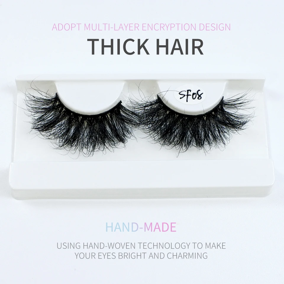 10/30/50 Pairs 25mm Mink Lashes Wholesale Fluffy Messy Long Mink Eyelashes Makeup