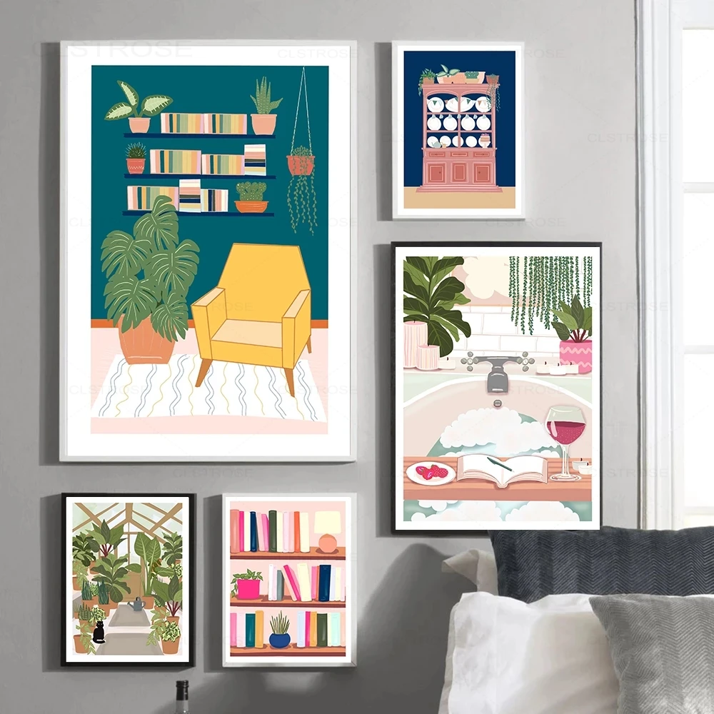 Indoor Cartoon Anime Poster Study Room Illustration Sweet Life Canvas Print Nordic Art Wall Picture Home Decoration Painting