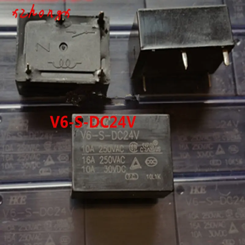 HKE V6-S-DC5V V6-S-DC12V V6-S-DC24V 4PINS 10A 5VDC 12VDC 24VDC Power Relay