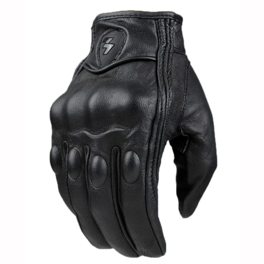 Guanti moto da corsa neri in vera pelle moto bianco Road Racing Team Glove uomo estate inverno