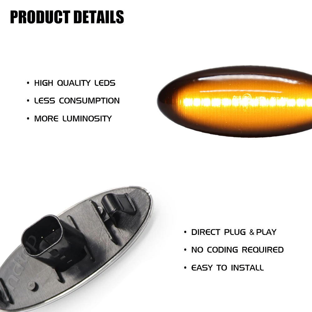 Led sequencial turn signal luz indicador dinâmico lado marekr lâmpada para toyota yaris vitz xp90 rav4 xa30 mk3 auris e150 corolla