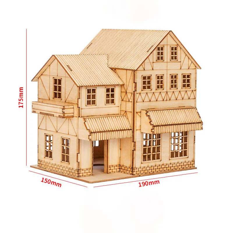 1/25 skala miniaturowa architektura Diorama drewniana kabina zestaw modeli do składania drewniany konstruktor prefabrykowany dom klocki do budowy