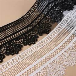 Embroidered Lace Accessories, Geometric Pattern Pierced 10 cm Wide Lace Fabric Diy Dress Wedding Curtain Skirt Decoration