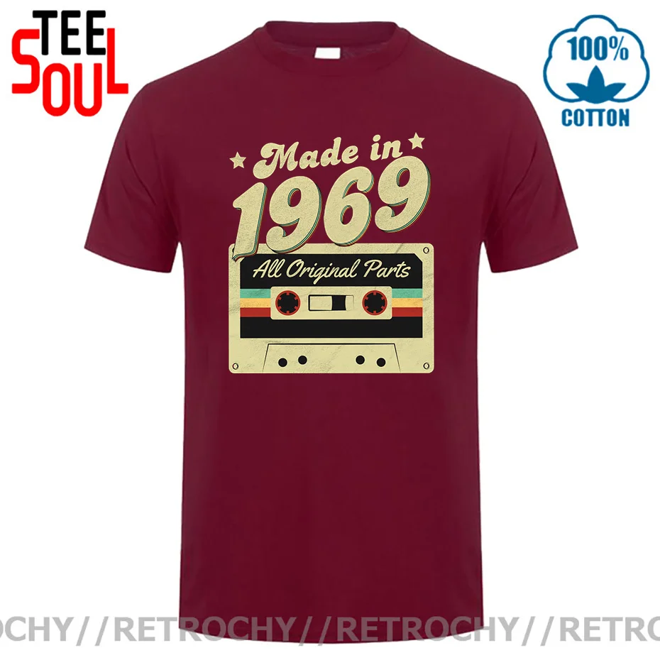 Vintage Made In 1969 All Original Parts T Shirts 1969 Birth Year T-shirt Born in 1969 Birthday Gifts Tees Tops 60s Club Apparel