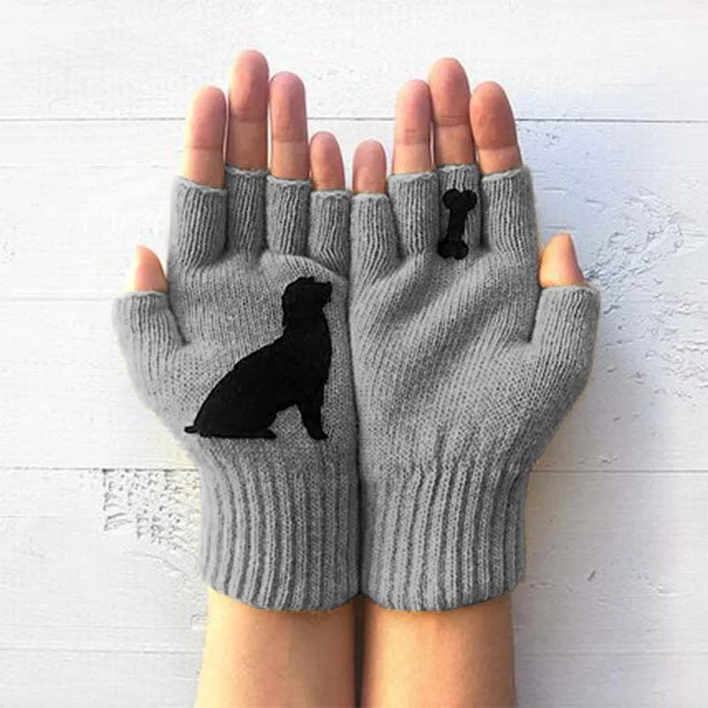 

Winter Warm Gloves For Women Woolen Gloves Autumn Winter Outdoor Warm Cold Protection Padded Cat Printed Gloves Guantes Mujer