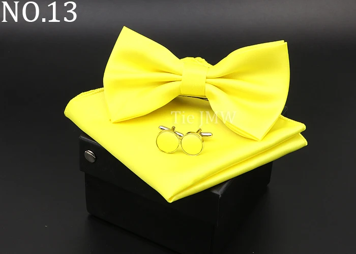 Herren Klassische Helle Farbe Bowtie Set Grün Rosa Blau Rot Fliege Manschettenknöpfe Hochzeit Krawatten Taschentuch Party Geschenk Krawatte Hemd zubehör – Detail 13
