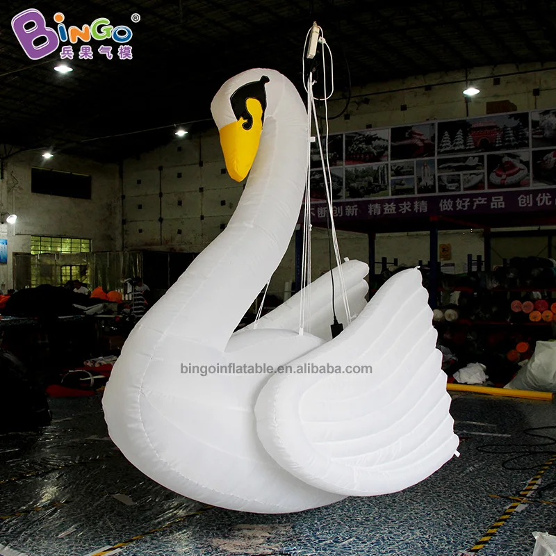 Luxury 2.2m Inflatable Swan with Ceiling Hanging for Event Stage Decoration / Blow up LED Lights Swan for Display Toys