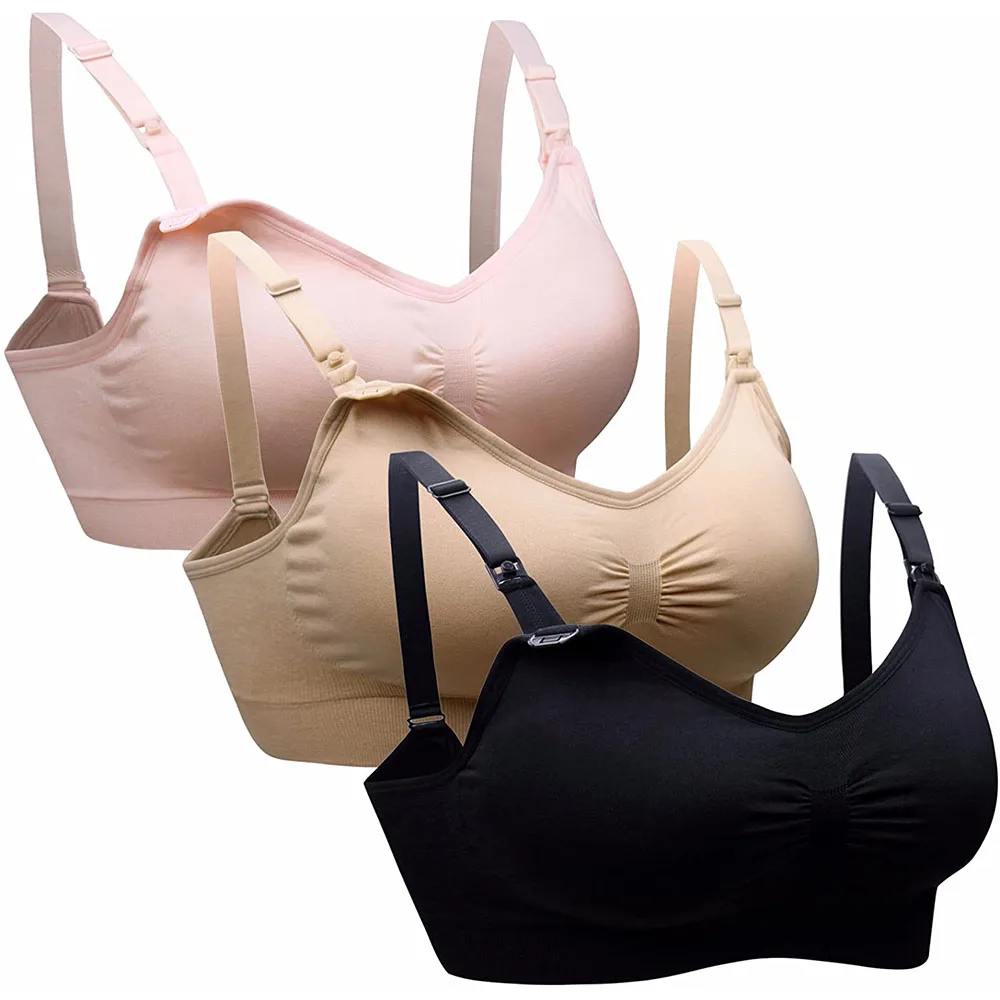 Womens Maternity  Nursing Bra Maternal Seamless Clip Down Push Up Sleeping Bralette for Breastfeeding Underwear