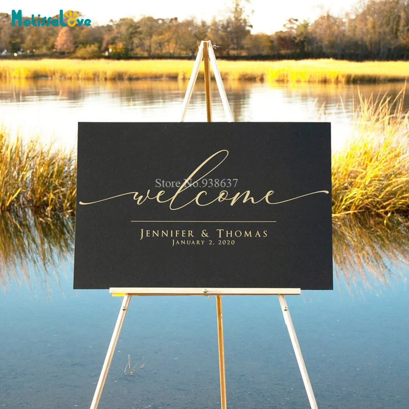 Nautical Wedding Welcome Sign Personalized Name And Date Removable Vinyl Board Stickers BB609