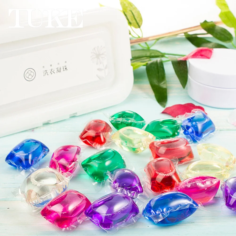 20pcs Multifunction Colorful Laundry Bead Cute Candy Laundry Pod Lasting Fragrance Cleaner Capsules Washing Liquid Water Fragran