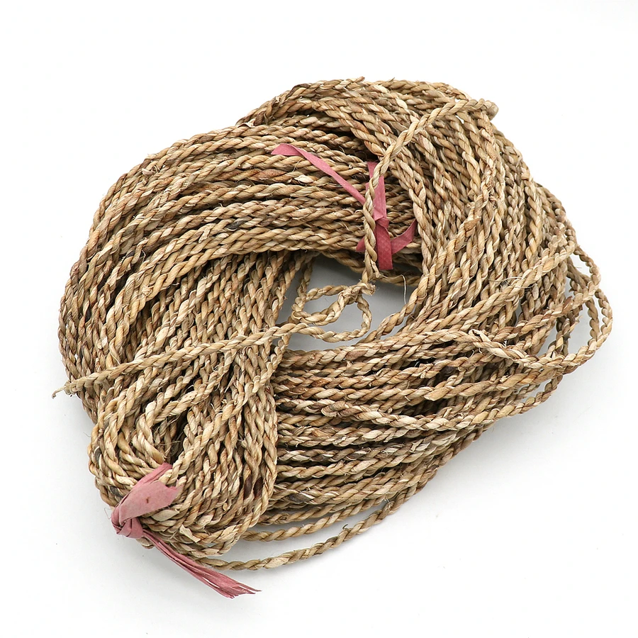 50M Natural Water Hyacinth Straw Rope Handmade Weaving Grass Material Rattan Braids Knit Width 5MM Handmade Weaving Rattan